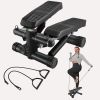 Steppers for Exercise, Stair Stepper with Resistance Bands, Mini Stepper with 330LBS Loading Capacity, Hydraulic Fitness Stepper with LCD Monitor