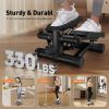 Steppers for Exercise, Stair Stepper with Resistance Bands, Mini Stepper with 330LBS Loading Capacity, Hydraulic Fitness Stepper with LCD Monitor