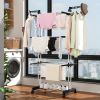 Multi functional multi-layer folding clothes drying rack for home use, indoor and outdoor clothes drying rack, with 4 lockable wheels, expandable