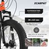 S26109 26 Inch Fat Tire Bike Adult/Youth Full Shimano 21 Speed Mountain Bike, Dual Disc Brake, High-Carbon Steel Frame, Front Suspension