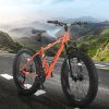 S26109 26 Inch Fat Tire Bike Adult/Youth Full Shimano 21 Speed Mountain Bike, Dual Disc Brake, High-Carbon Steel Frame, Front Suspension