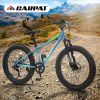 S24109 24 Inch Fat Tire Bike Adult/Youth Full Shimano 7 Speeds Mountain Bike, Dual Disc Brake, High-Carbon Steel Frame, Front Suspension